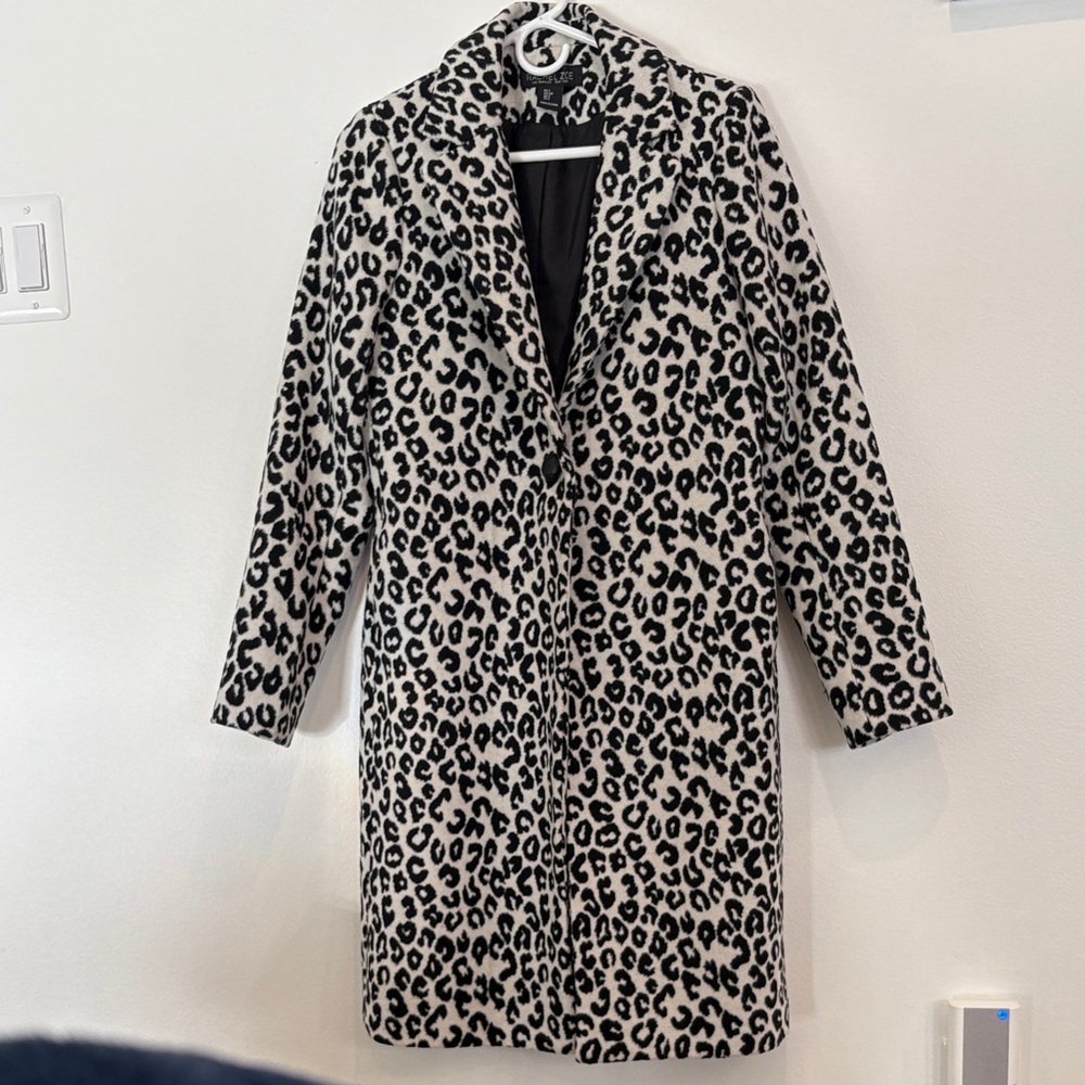 Rachel Zoe Monochrome Animal Print Teddy Jacket